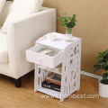 Small Side Table White Bookshelf Bedside Nightstand Table